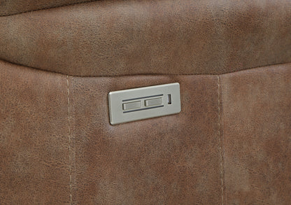 Lennox Console  Faux-Suede Loveseat - Camel