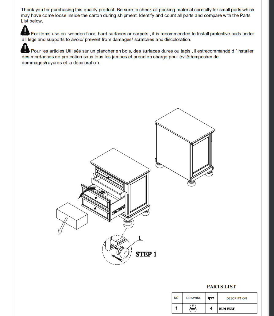 Visio Nightstand End Table - Gray