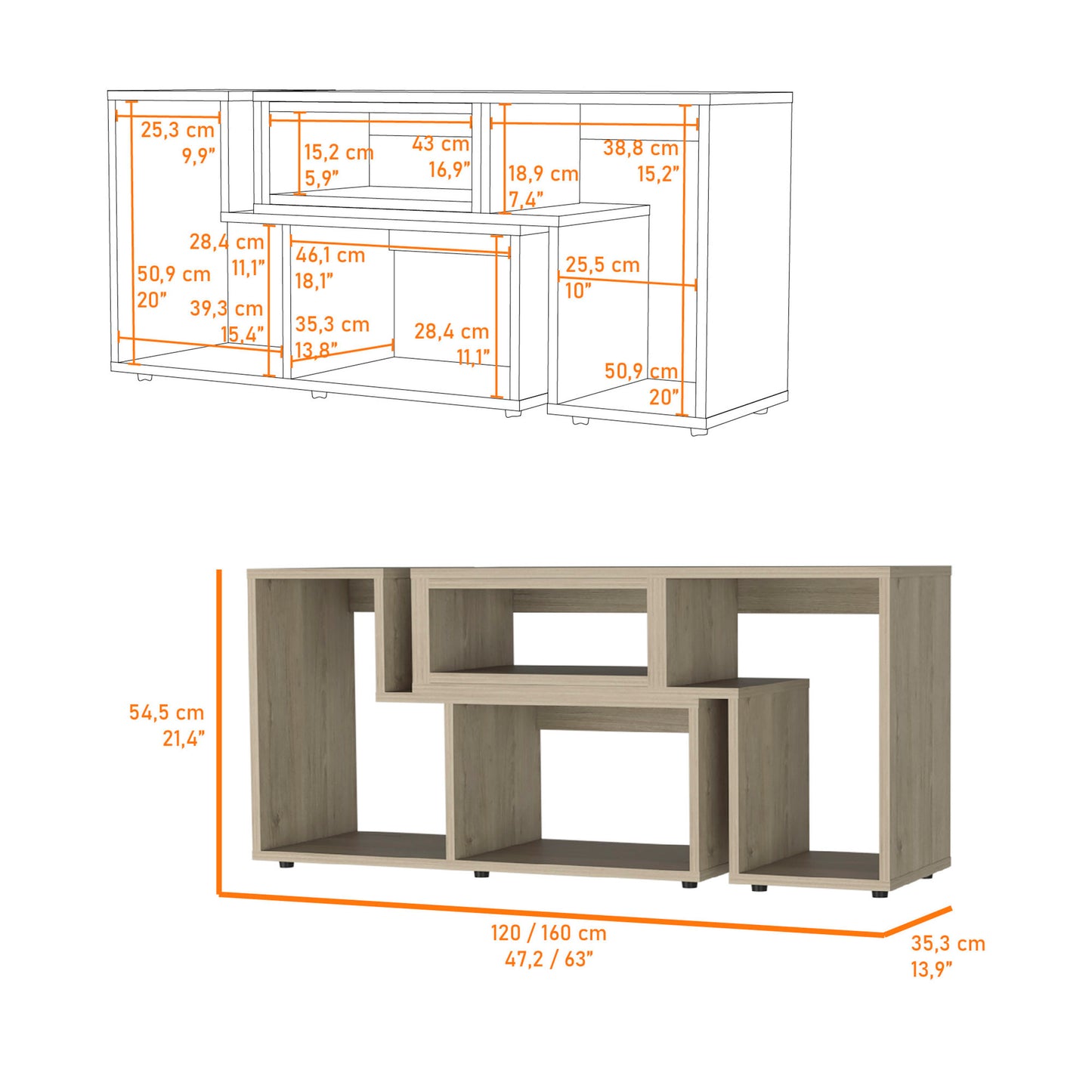 Anacapa Rectangle Reversible TV Stand - Beige