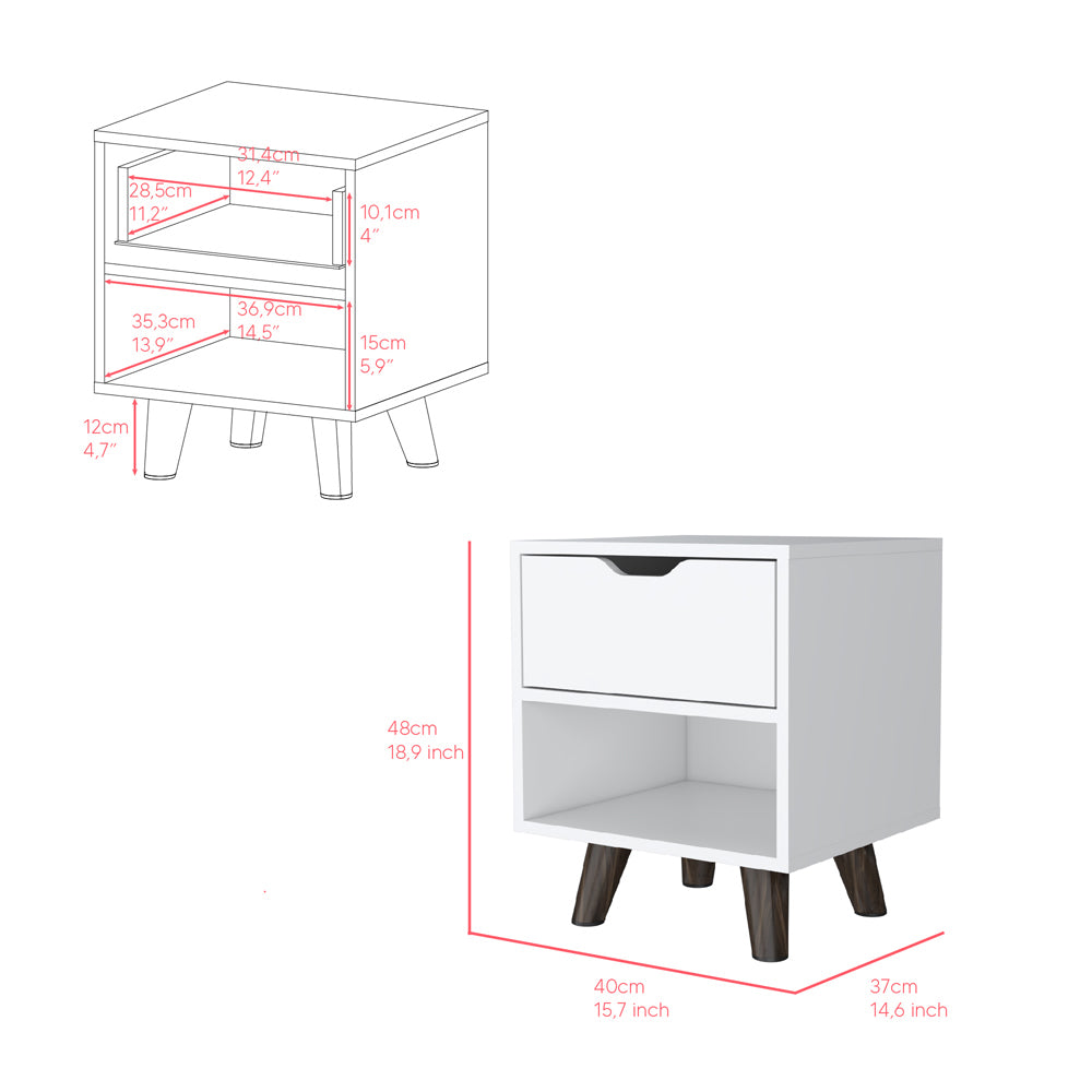 Carleen Nightstand - White