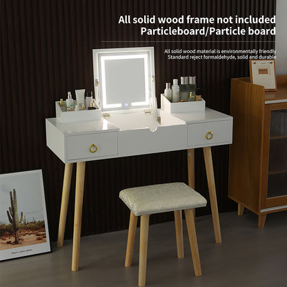 Toya II Vanity Desk Set with LED Lighted Mirror