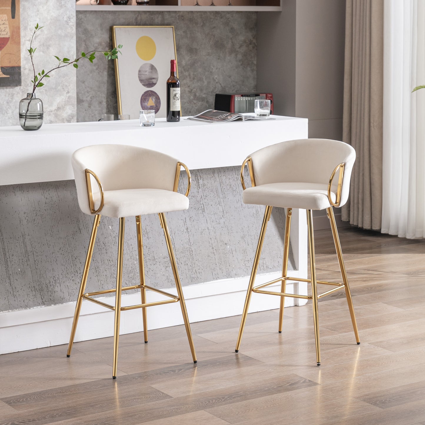 Sip Bar Stools 30 Inch - Cream  Set of 2