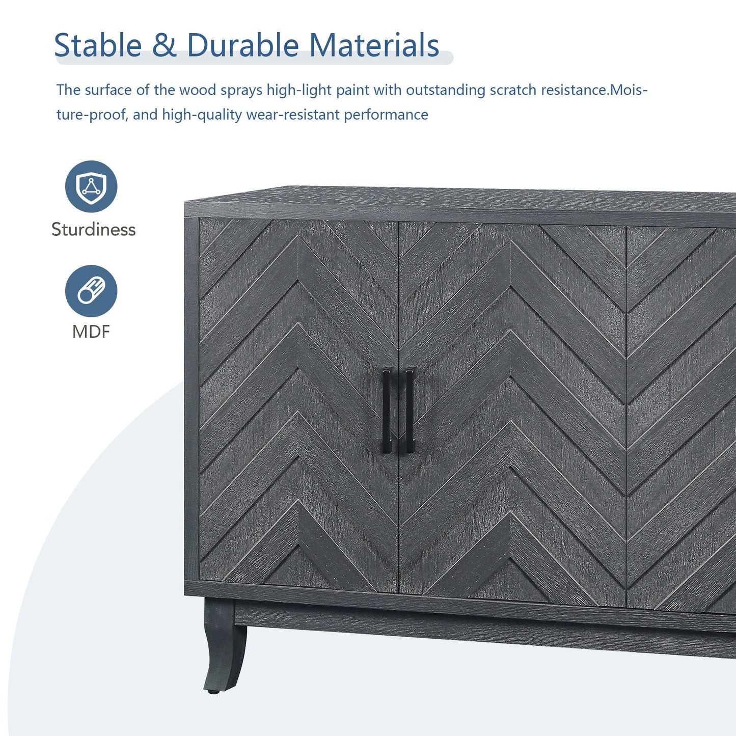 Wave Sideboard Cabinet - Dark Grey