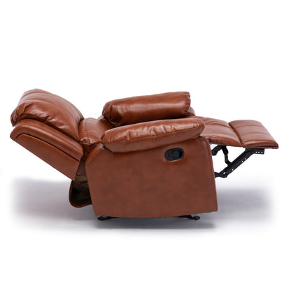 Charlotte Leather Gel Recliner - Caramel