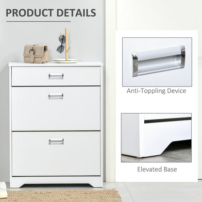 Zuko 3-Drawer Shoe Cabinet - White