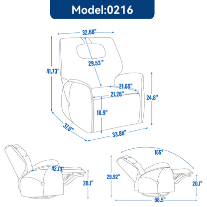 Bryce Power Recliner Chair with Lumbar and Neck Support - Beige