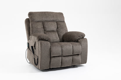 Wilson Power Electric Chenille Reclining Chair - Dark Brown