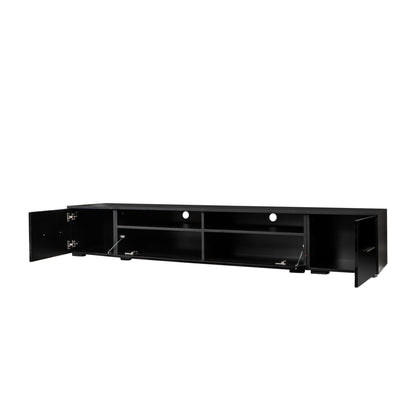 Jig High Gloss Minimalist Style 7 Pieces Floating TV Stand Set - Black