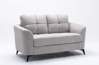 Callie Woven Fabric Loveseat - Light Gray