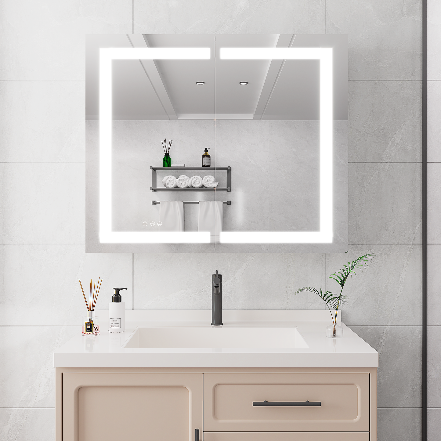 Brite Medicine Cabinet with LED Vanity Mirror