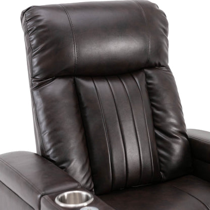 Anika Premium Power Recliner with Swivel Tray Table - Brown