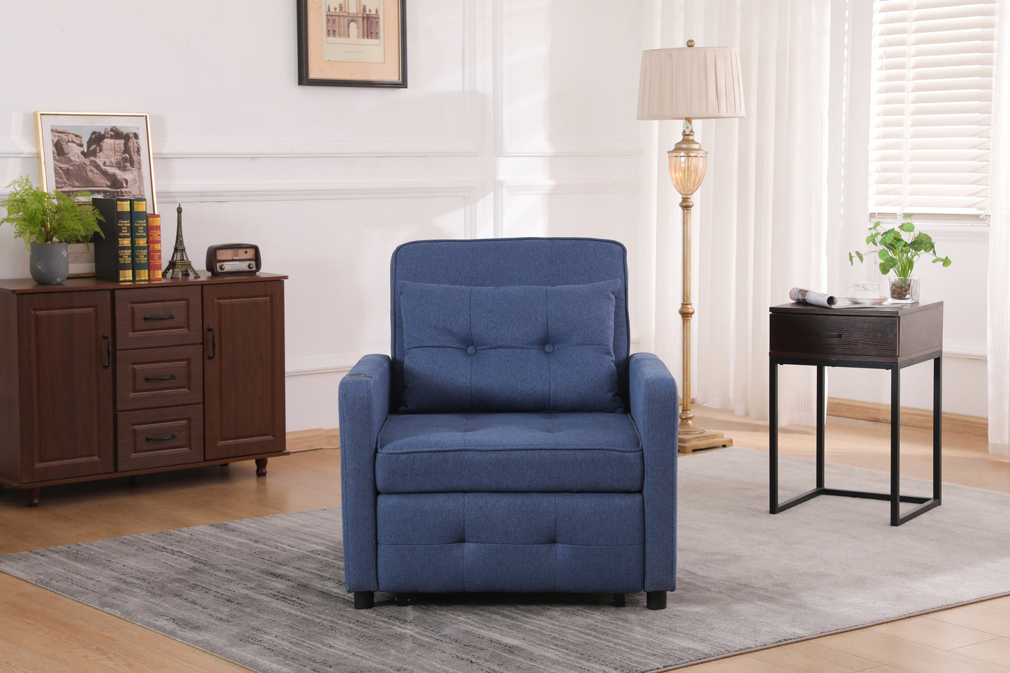 Sleeper Chair 3-in-1 Convertible - Navy Blue