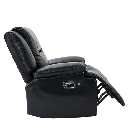 Meyer 360° Swivel and Rocking Manual Recliner Chair with a LED - Black