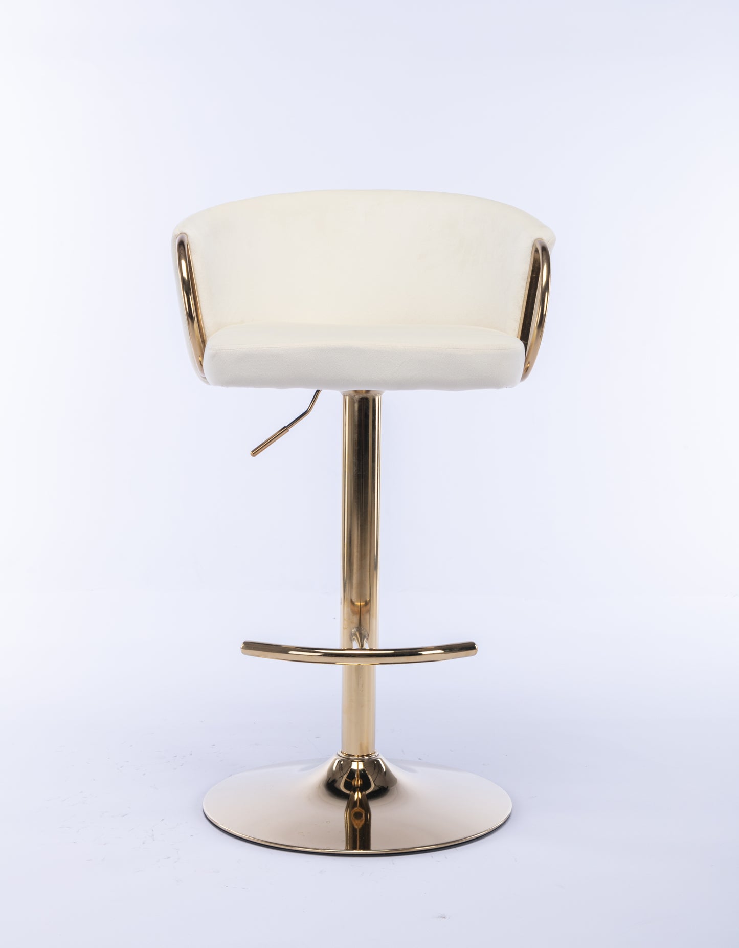 Echoes Velvet Swivel Bar Stools -  Ivory Set of 2