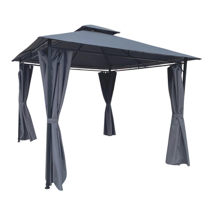 Coral 10 x 10 ft Outdoor Patio Gazebo Canopy Tent - Dark Gray