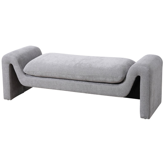 Emory Boucle Bench - Light Gray