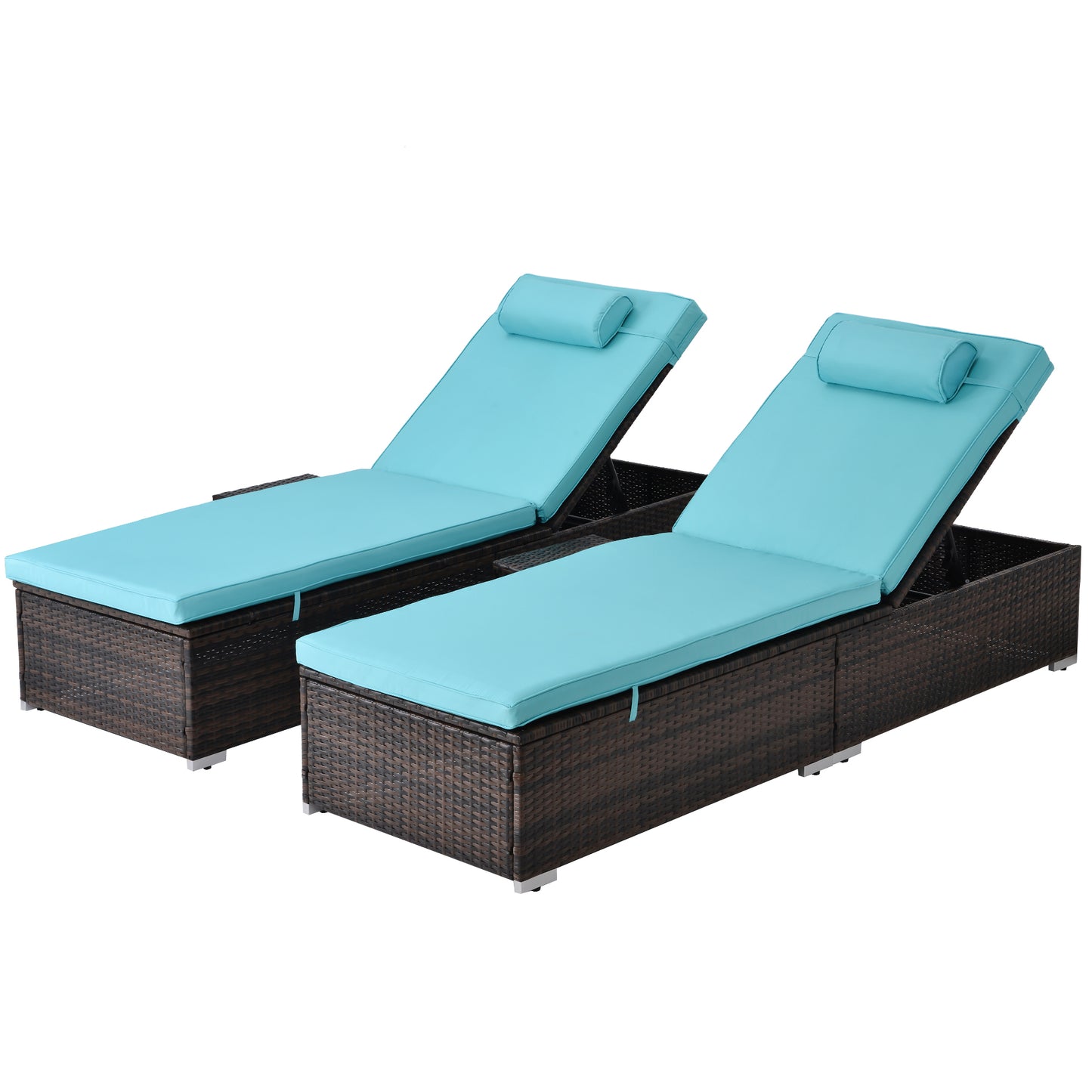 Valencia Outdoor PE Wicker Chaise Lounge  (Set of 2)