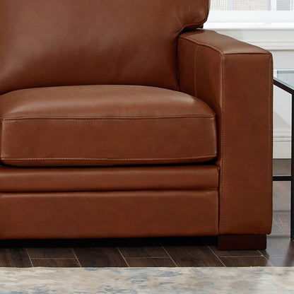 Dillon Leather Loveseat - Brown