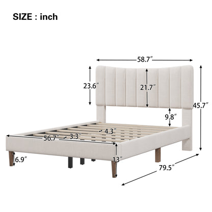 Innocent Full Size Platform Bed Frame - Cream