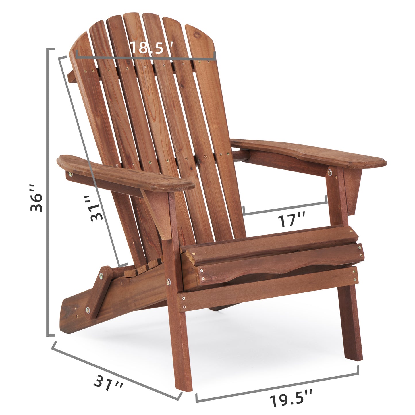 Noma Oversize Wooden Folding Adirondack Chair (Set of 2)