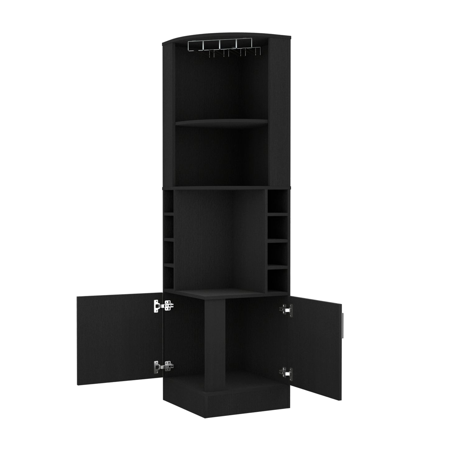 Wenzel 8-Bottle 2-Shelf Bar Cabinet - Black