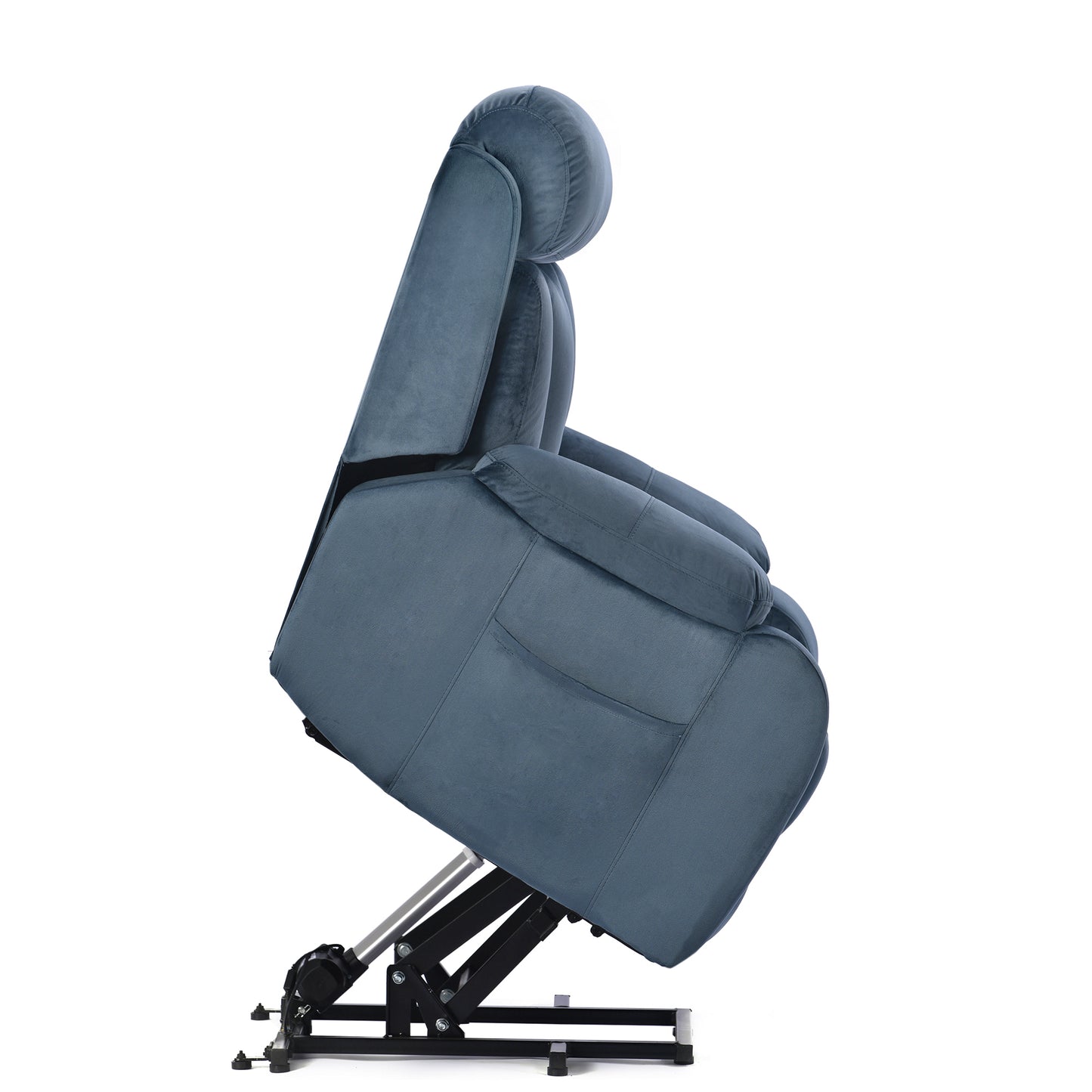 Rios Velvet Lift Chair Recliner - Navy Blue