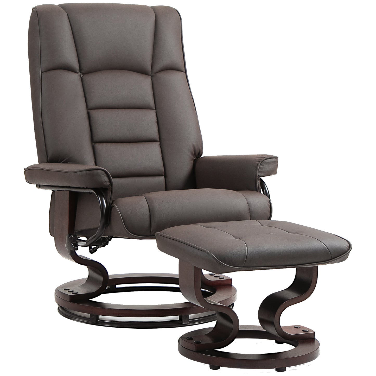 Lulu Swivel Recliner with Ottoman - Brown