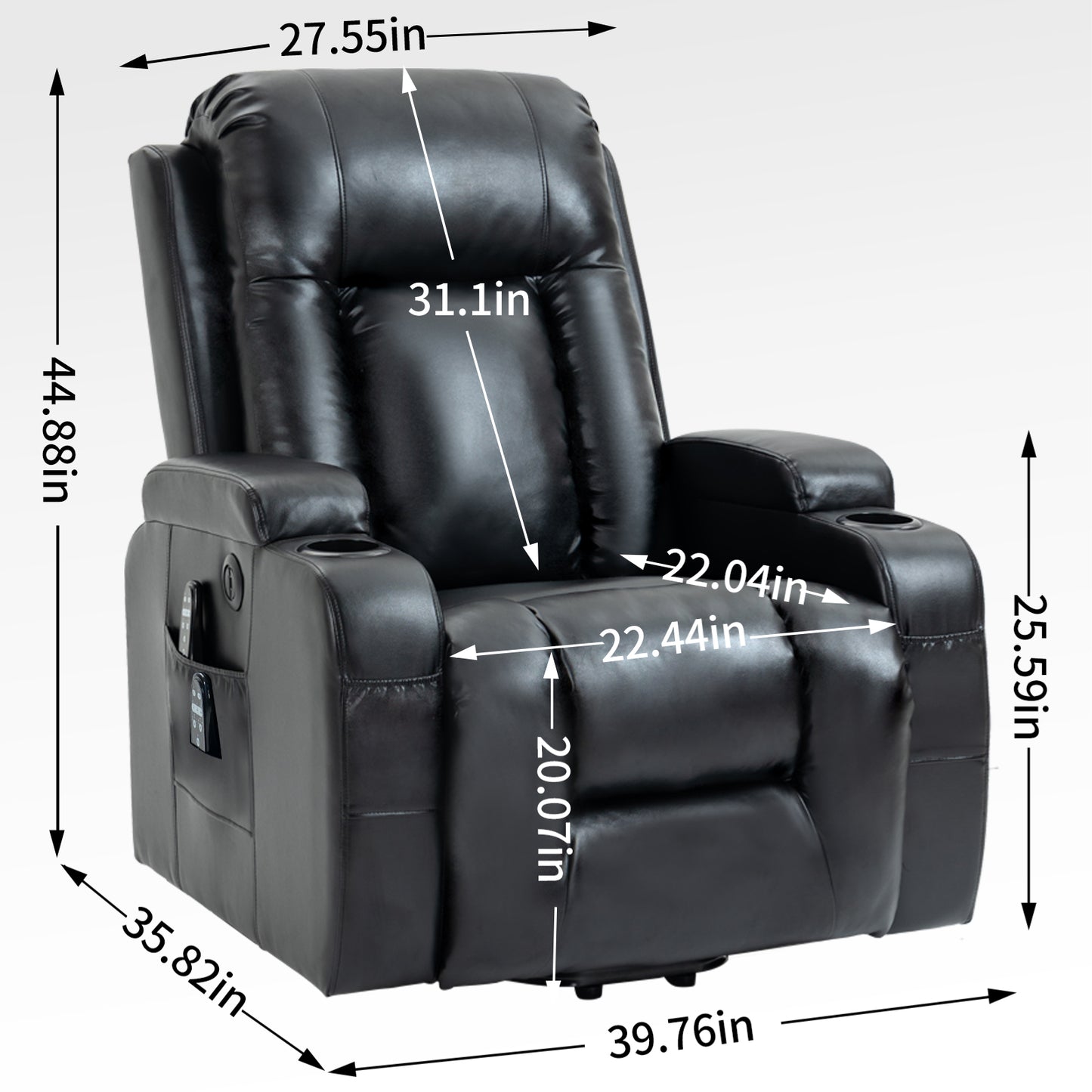 Logan Power Lift Recliner - Black