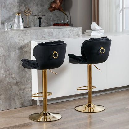 Float Swivel Bar Stools - Black Set of 2