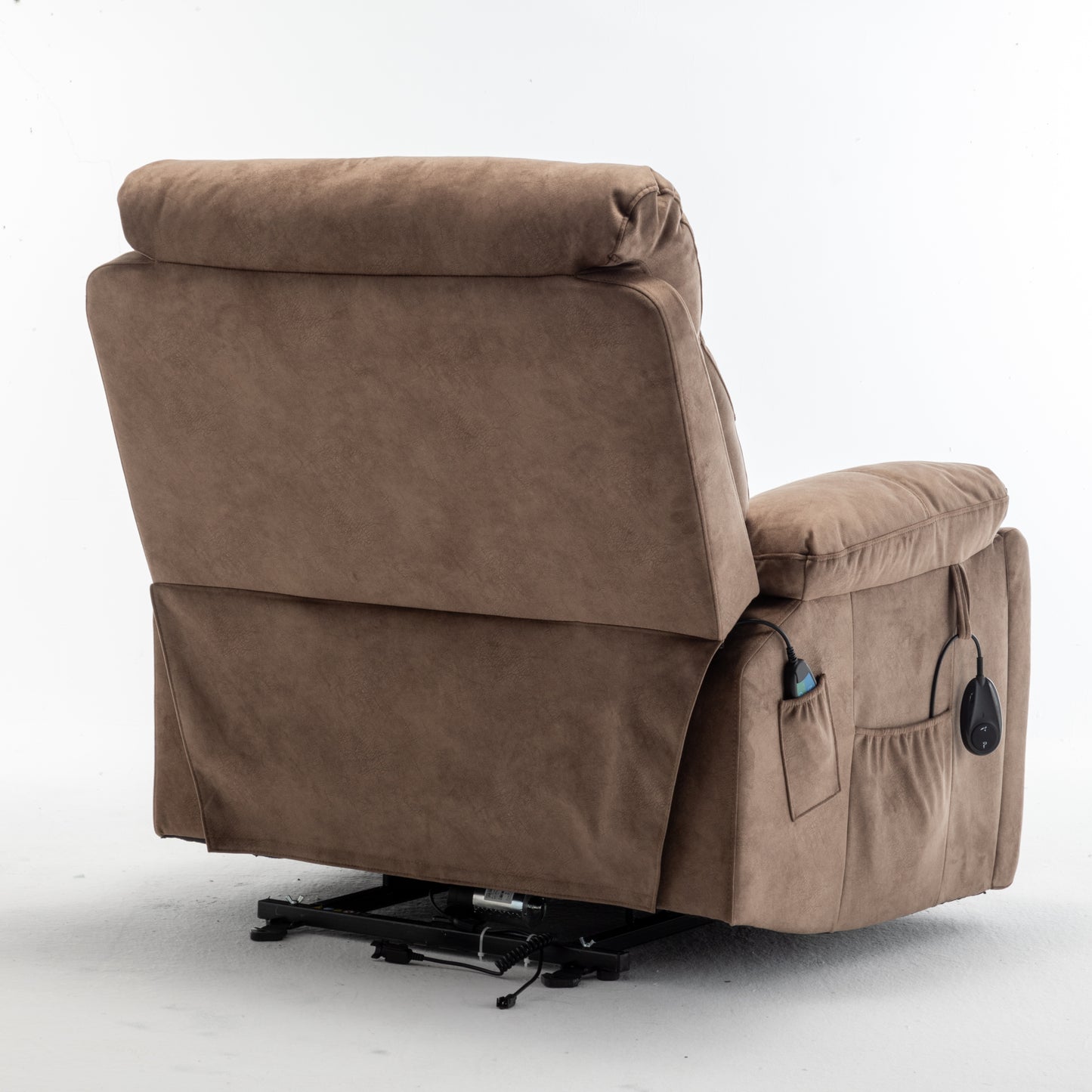 Wilson Power Electric Velvet Reclining Chair - Brown