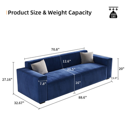 Valencia Wide Loveseat Sofas  - Navy Blue