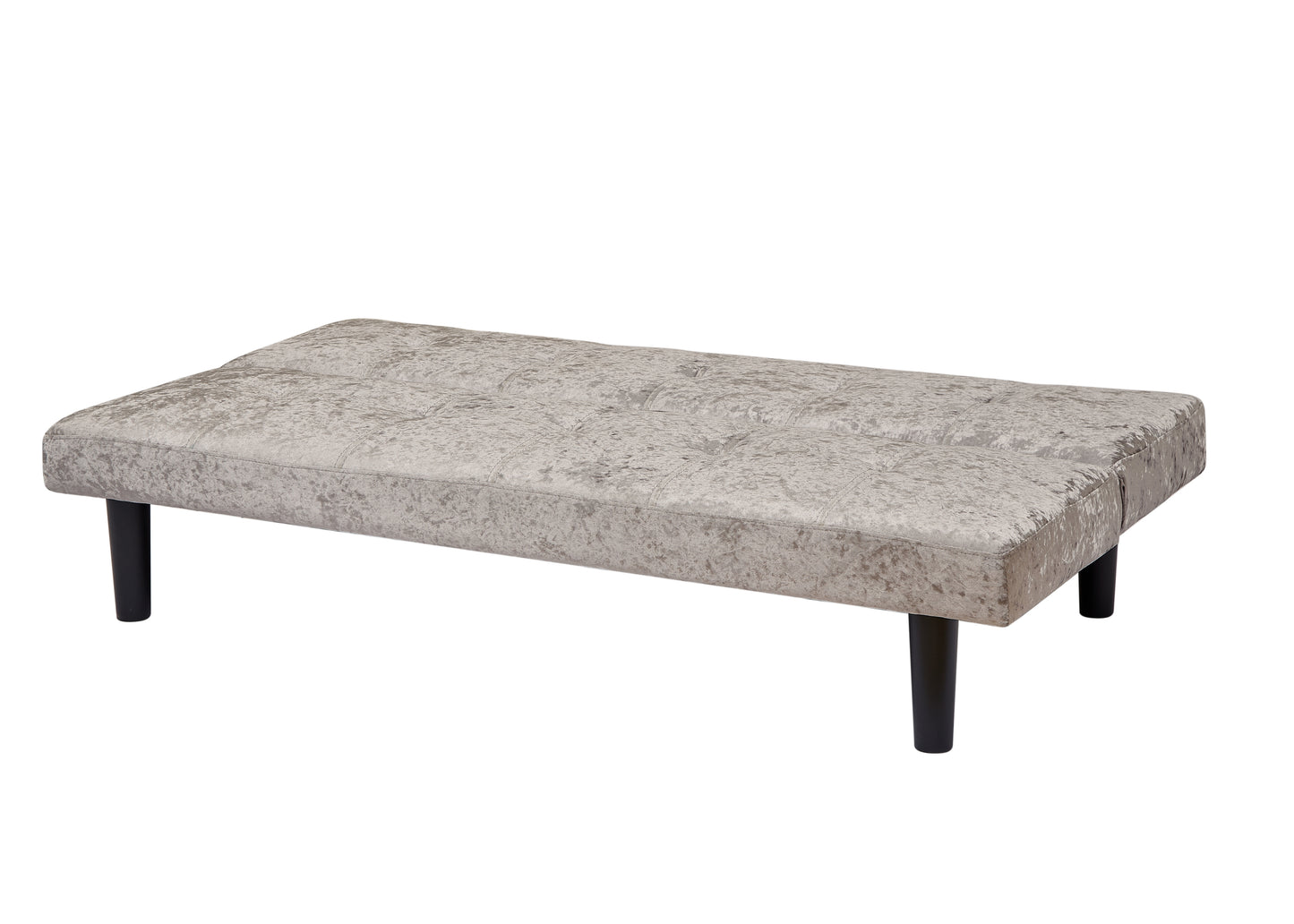 Iced Velour Convertible  Sofa Bed - Silver