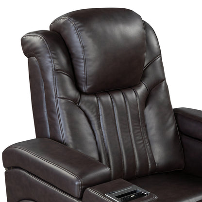 Morris PU Leather Power Recliner - Brown