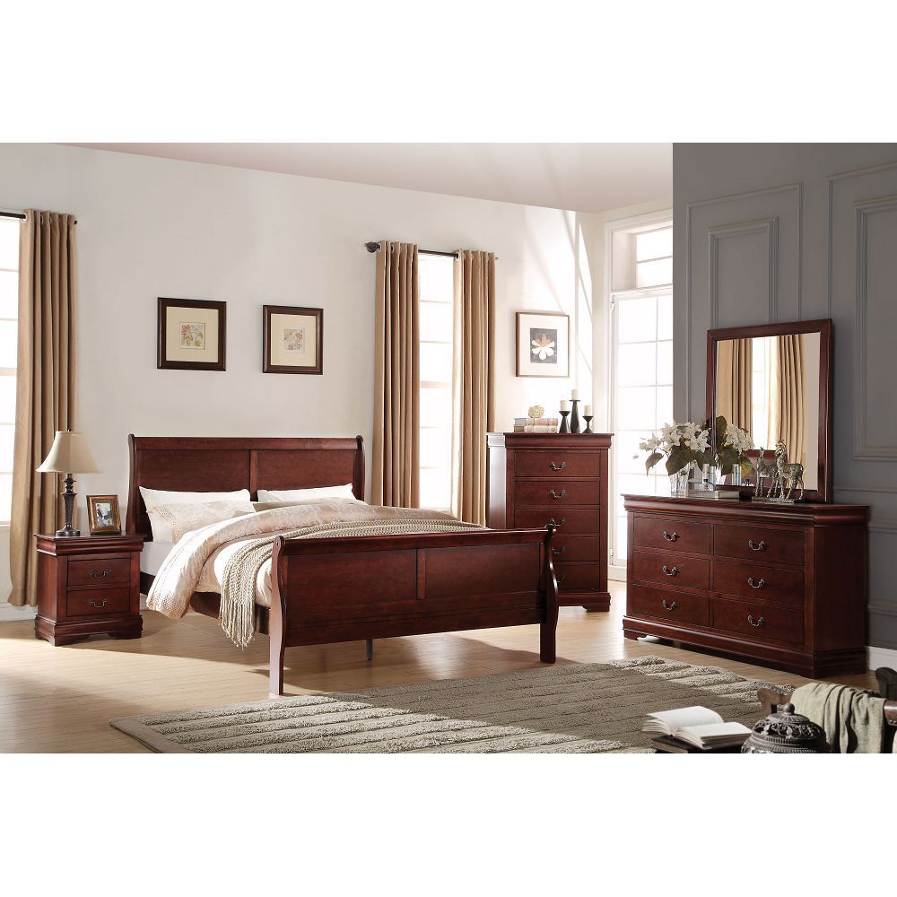 Louis Philippe Eastern King Bed - Cherry