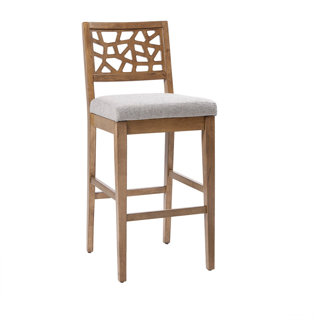 Crackle Counter Stool- Light Gray