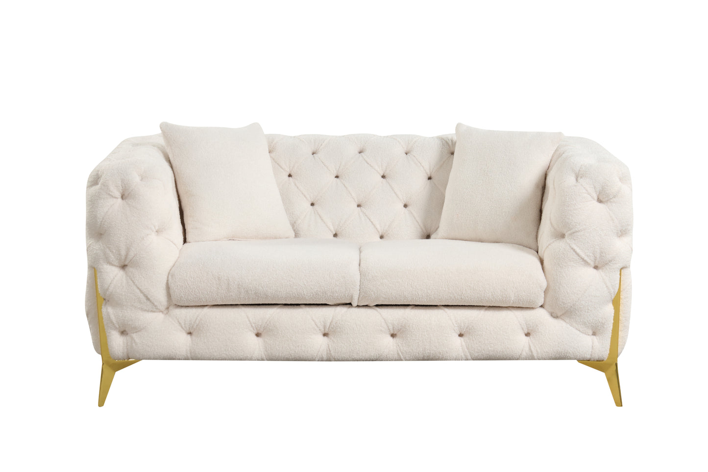 Norton Modern Style Loveseat - Cream