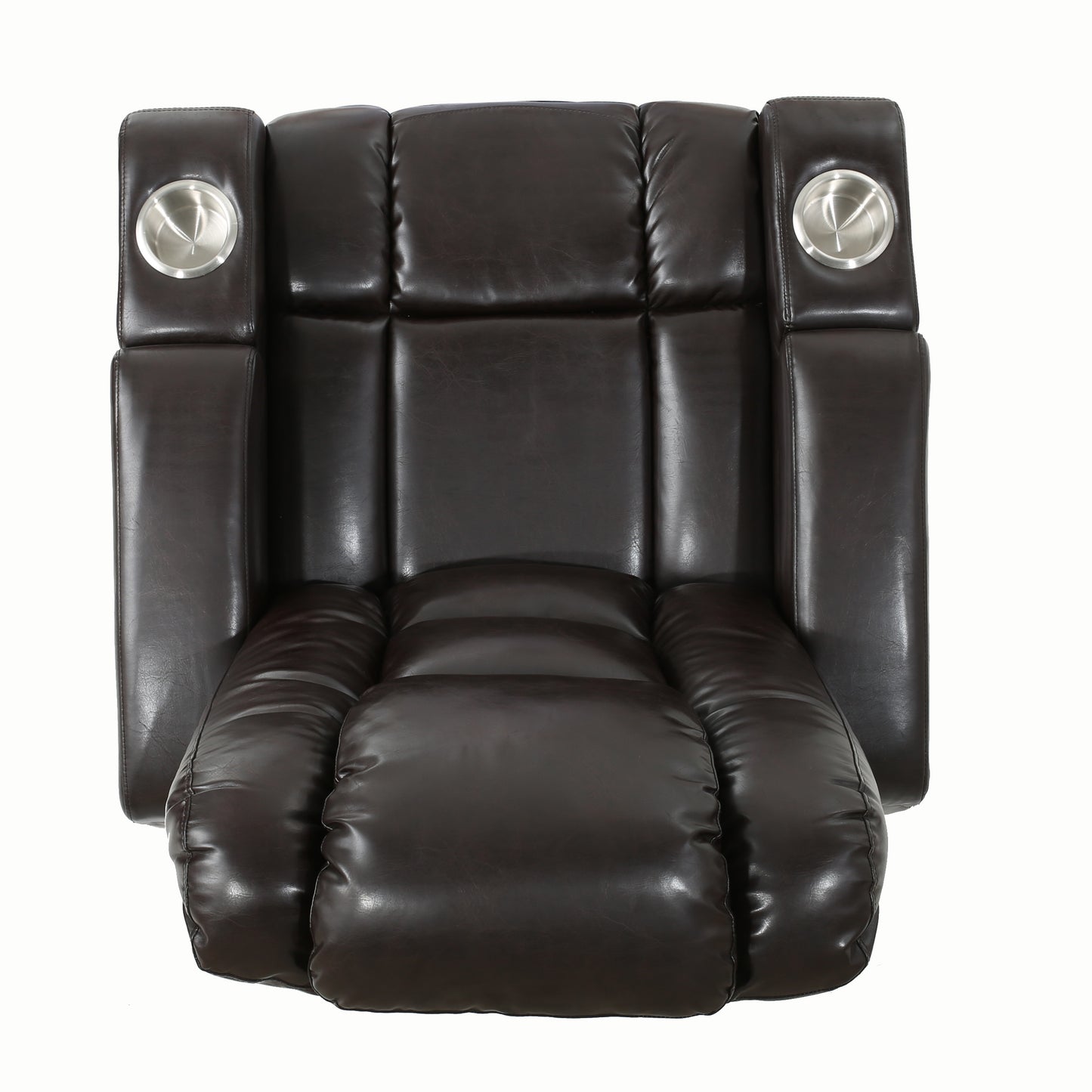 Mylah Recliner Chair PU with Arm Storage with USB - Brown