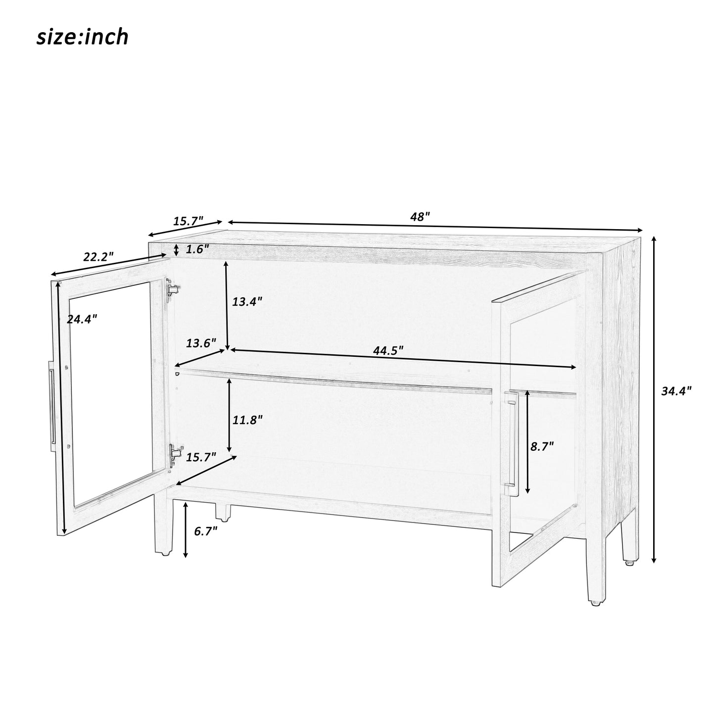 Zacko Wood Storage Cabinet - Gray