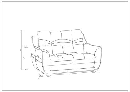 Nova Genuine Leather Loveseat - Brown