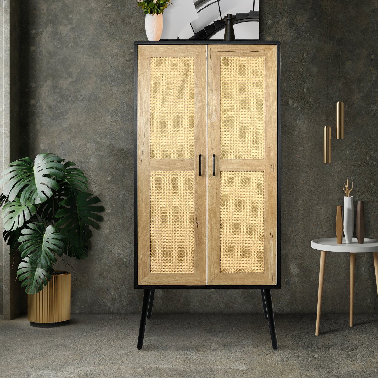 Nix Rattan Doors Storage Cabinet