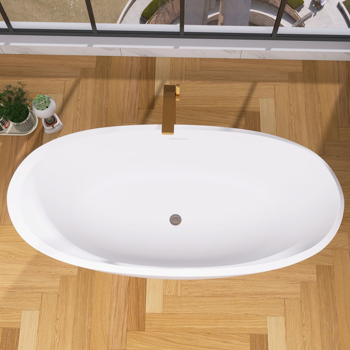 Mody 67" Acrylic Freestanding  Soaking Bathtub - Gloss White