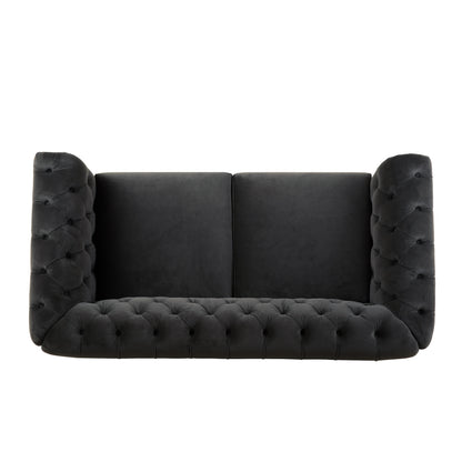 Vivalux Velvet Loveseat Sofa - Dark Gray