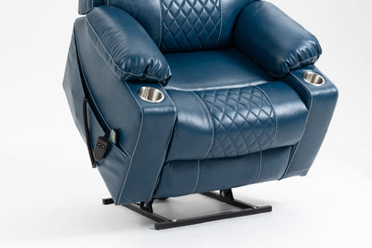 Morris Power Lift Recliner Motion Reclining Chair - Blue