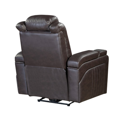 Morris PU Leather Power Recliner - Brown