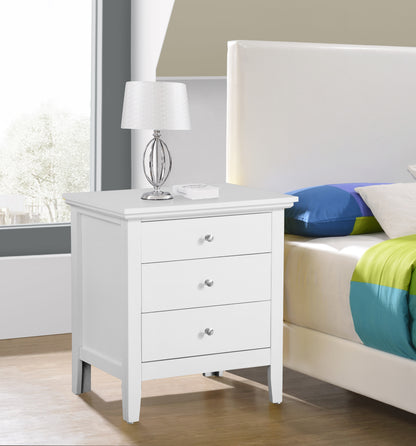 Hammond  3 Drawer Nightstand - White