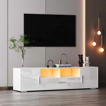 Oasis TV Stand with LED Lights - White