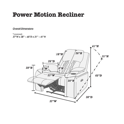 Parker Gel Leatherette Power Motion Recliner Chair - Brown