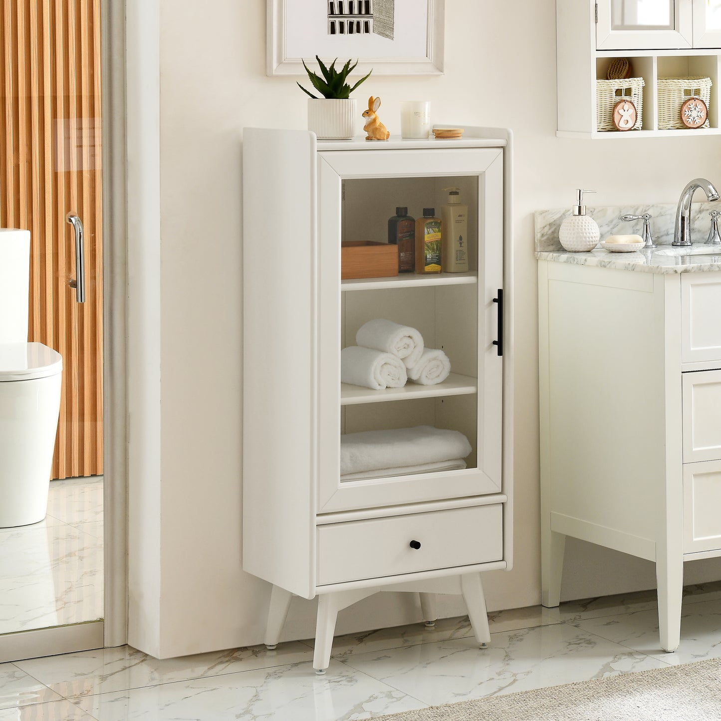 Warner Bathroom Storage Cabinet - White