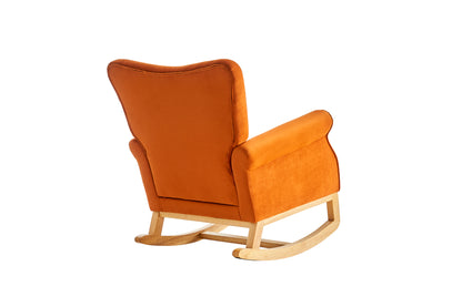 Jarvis Velvet Rocking Chair - Orange