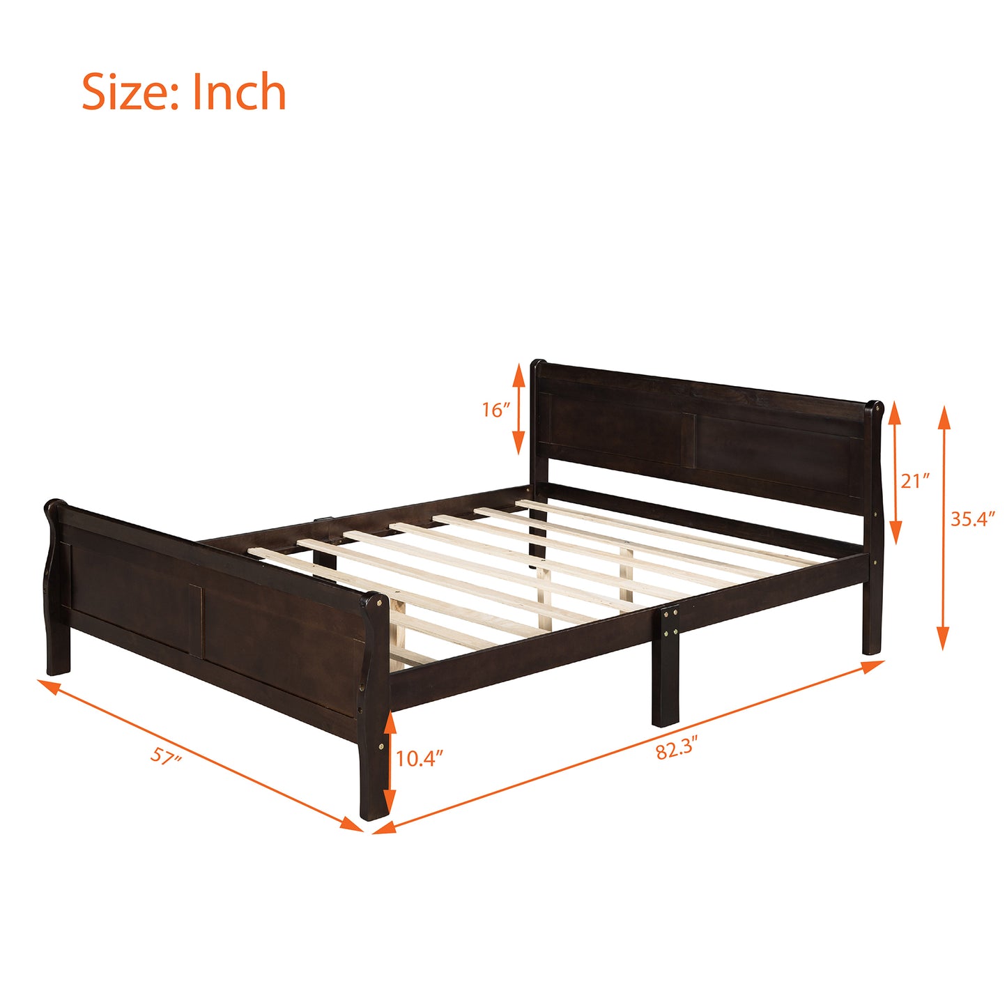 Urban Fusion Full Size Wood Platform Bed - Espresso